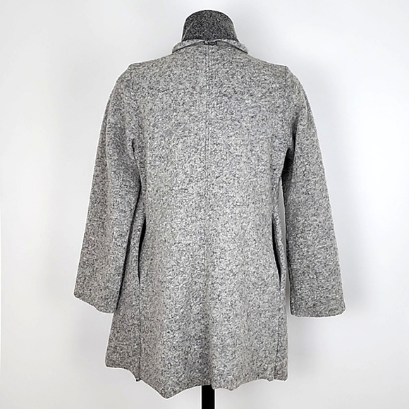Marisa & Marie Open Front Waterfall Cardigan Wool Blend Two Tone Grey Size Small - Picture 4 of 11